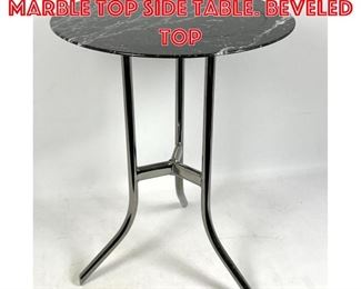 Lot 179 CEDRIC HARTMAN Style Marble Top Side Table. Beveled Top