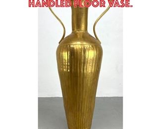 Lot 184 53 Tall Gilt Pottery Handled Floor Vase. 