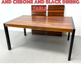 Lot 189 John Stuart Rosewood and chrome and black dining table.