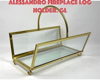 Lot 195 Brass Trimmed Danny Alessandro Fireplace Log Holder. Gl
