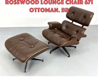 Lot 200 CHARLES EAMES 670 Rosewood Lounge Chair 671 Ottoman. Br