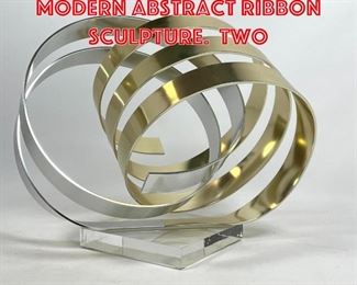 Lot 208 1983 DAN MURPHY Modern Abstract Ribbon Sculpture. Two 