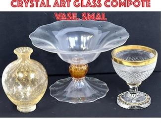 Lot 220 Collection Vintage Crystal Art Glass Compote Vase. Smal