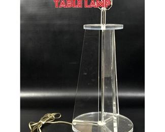 Lot 222 Clear Lucite Modernist Table Lamp