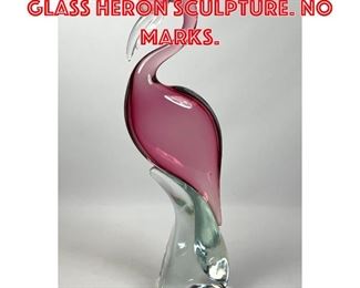Lot 233 Murano Italian Art Glass Heron Sculpture. No marks. 