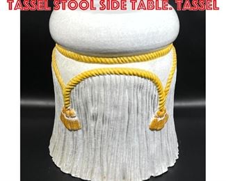 Lot 241 Italian Glazed Pottery Tassel Stool Side Table. Tassel 