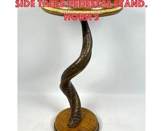 Lot 243 Unique Custom Design Side Table Pedestal Stand. Horn S
