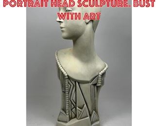 Lot 250 Cast Composition Portrait Head Sculpture. Bust with Art
