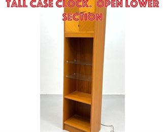 Lot 265 Danish Modern Teak Tall Case Clock. Open lower section