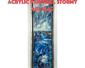 Lot 271 CUCER Signed Modernist Acrylic Painting. Stormy Abstrac
