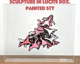 Lot 273 Modernist Abstract Sculpture in Lucite Box. Painted Sty