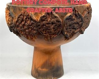 Lot 277 SYDNEY K HAMBURGER Pottery Compote. Hand Crafted. Abstr