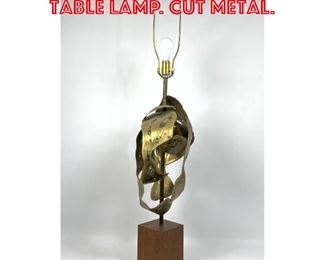 Lot 300 Harry Balmer Style Table Lamp. Cut Metal. 
