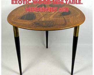 Lot 301 ERNO FABRY Inlaid Exotic Wood Side Table. Modernist Abs
