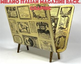 Lot 303 PIERO FORNASETTI Milano Italian Magazine Rack. Graphic 
