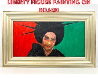 Lot 313 H BAILEY Black Power Liberty Figure painting on board