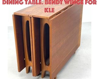 Lot 324 Teak 2 part drop leaf dining table. BENDT WINGE for Kle