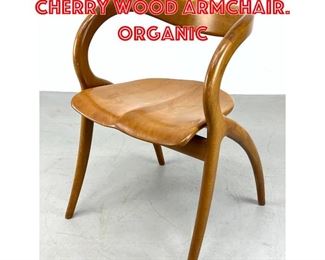 Lot 325 A. Sibau Italy Sculpted Cherry Wood Armchair. Organic 