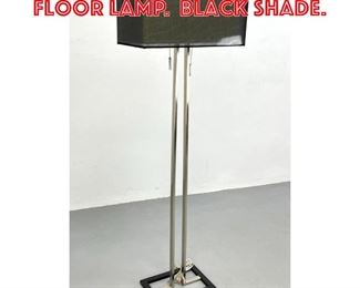 Lot 330 Contemporary Chrome Floor Lamp. Black Shade.