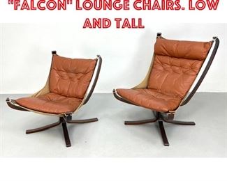 Lot 331 2pc SIGURD RESSELL Falcon Lounge Chairs. Low and Tall