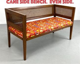 Lot 334 Mid Century Modern Cane Side Bench. Even side. 