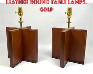 Lot 343 Pair Frankl Style Leather Bound Table Lamps. GBLP
