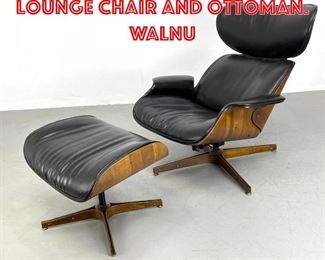 Lot 344 2pc PLYCRAFT Mr Chair Lounge Chair and Ottoman. Walnu