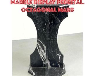 Lot 356 Modernist Black Marble Display Pedestal. Octagonal marb
