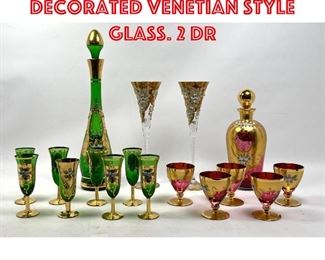 Lot 378 Lot BOHEMIAN Paint Decorated Venetian Style Glass. 2 Dr