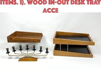 Lot 400 3pc Modern Design Items. 1. Wood InOut Desk Tray Acce