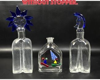 Lot 401 Art Glass Decanters. 1 without stopper. 