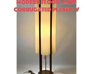 Lot 404 Walnut American Modern Floor Lamp. Corrugated Plastic V