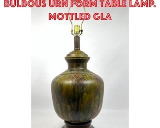 Lot 405 Glazed Pottery Bulbous Urn Form Table Lamp. Mottled gla