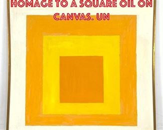 Lot 409 After Josef Albers Homage to a Square Oil on Canvas. Un