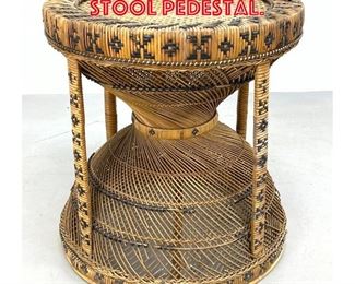 Lot 417 Decorative Rattan Stool Pedestal.