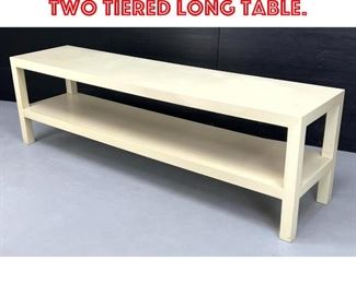 Lot 422 Long Cream Lacquered Two Tiered Long Table. 
