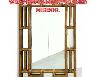 Lot 435 Miami Modernism Wrapped Bamboo Framed Mirror. 