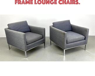 Lot 437 Pr Knoll style Chrome Frame Lounge Chairs. 