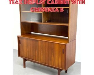 Lot 452 Mid Century Modern Teak Display Cabinet with Credenza B