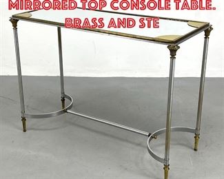 Lot 456 Regency Style Mirrored Top Console Table. Brass and ste