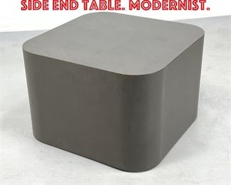 Lot 460 Rounded Cube Form Side End Table. Modernist. 