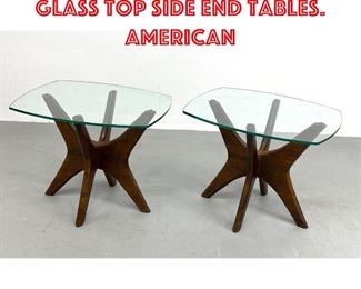 Lot 473 Pr ADRIAN PEARSALL Glass Top Side End Tables. American 