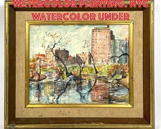Lot 478 SALLY LUSTIG Watercolor Painting. NYC watercolor Under 