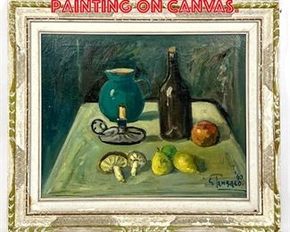 Lot 489 S TAMBALO Still life Painting on Canvas. 