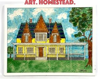 Lot 493 Harris Strong Tile Wall Art. Homestead. 