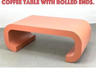 Lot 501 Vintage Peach Laminate Coffee Table with Rolled Ends.
