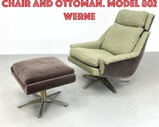 Lot 507 Danish Modern Lounge Chair and Ottoman. Model 802 Werne
