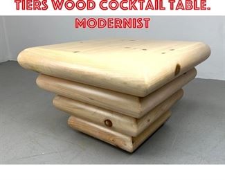 Lot 508 Stacked Graduated Tiers Wood Cocktail Table. Modernist 