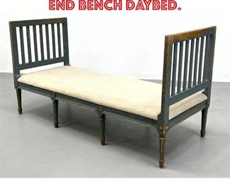 Lot 521 Rustic French Slatted End Bench DayBed. 