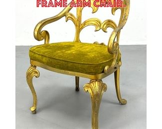Lot 523 Gilt Metal Ornate Frame Arm Chair. 